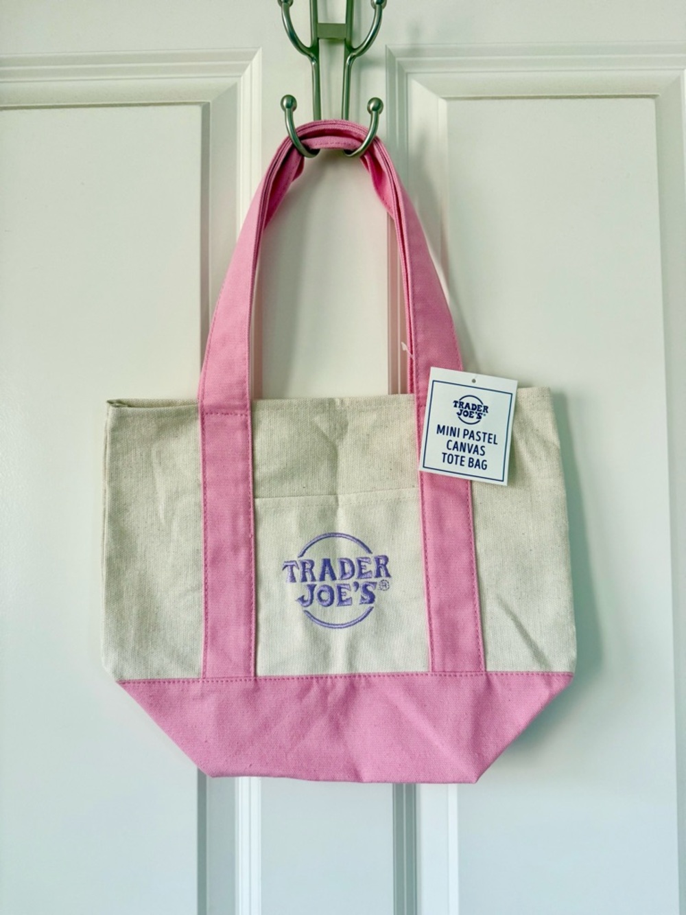 Mini Pastel Trader Joe’s Tote Bag in Pink - NWT